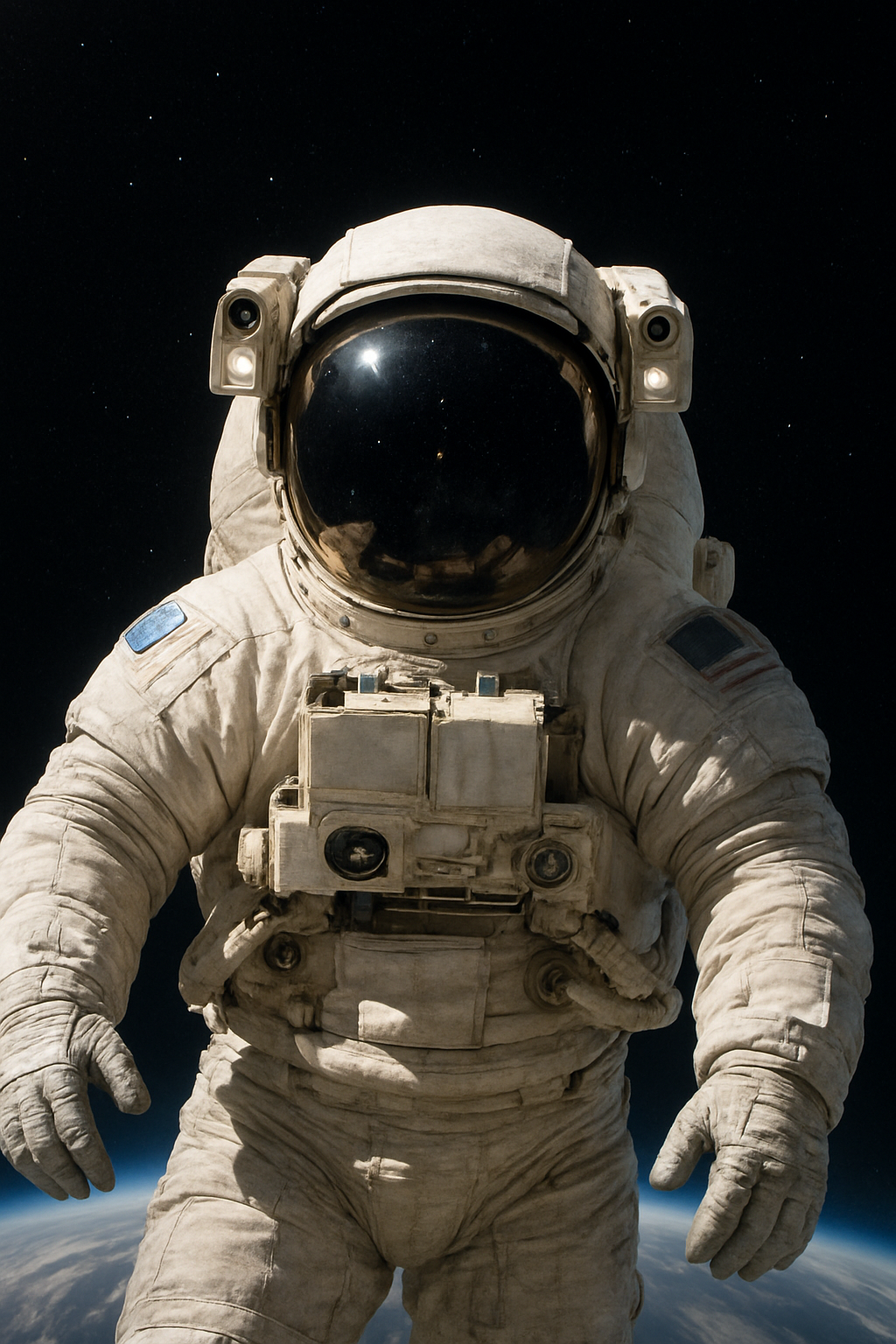 Spaceman Realistic no text outside in space